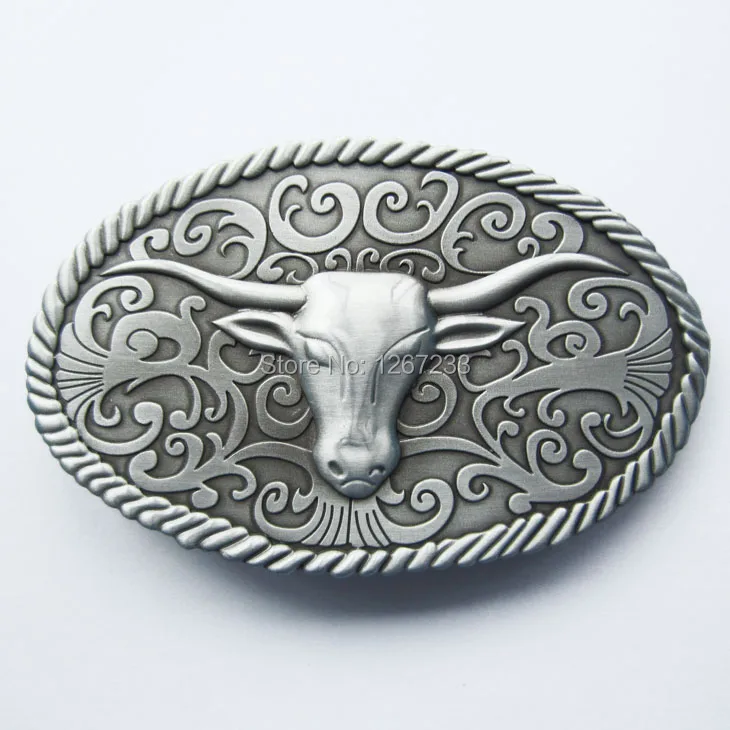 New Jeansfriend Classic Vintage Longhorn Bull Western Oval Belt Buckle