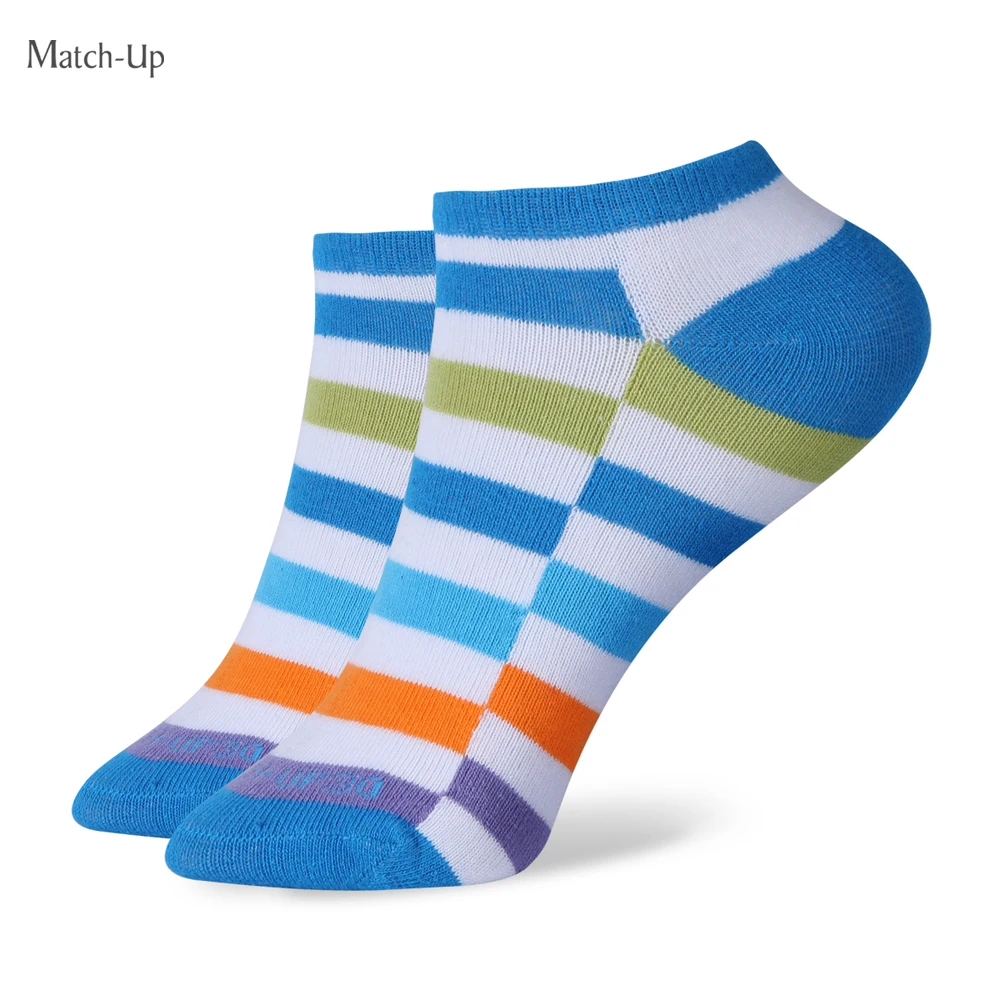 

Match-Up spring new style hot sales Sen female line cotton socks stripe Boat socks