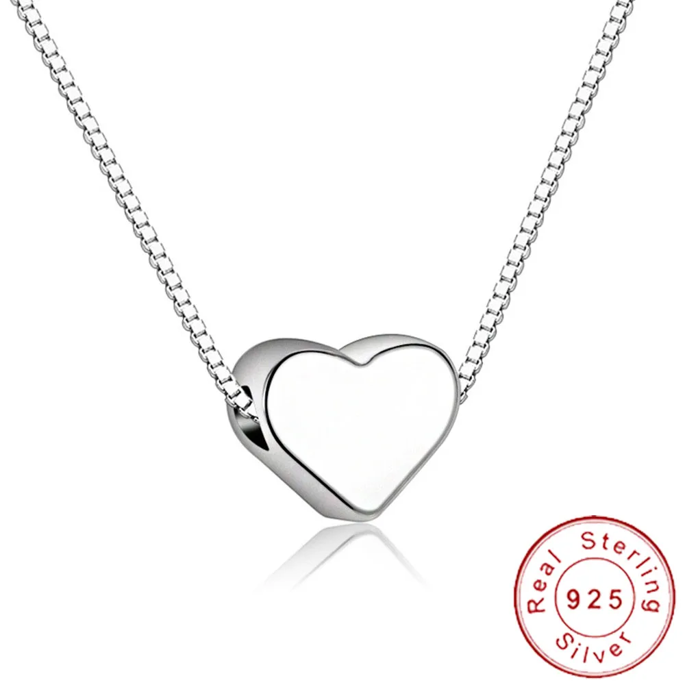 

Minimalist Authentic 925 Sterling Silver Tiny Heart Choker Necklace for Women Dainty Short Chain Neckless Girls Collane SN013