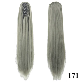Soowee Straight Long Clip In Hair Extensions Blonde Black Little Pony Tail High Temperature Fiber Synthetic Hair Claw Ponytails 3