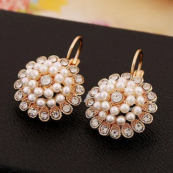 Elegant Wedding Earring For Women Gold color Austrian Crystal Earring Pear Earrings XLL064