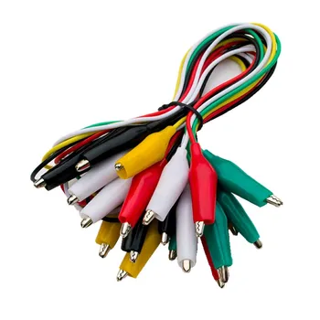 

RICHMETERS 10PCS Alligator Clips Multimeter Test Leads Double-Ended Middle Size Crocodile Clip Wire Sheathed