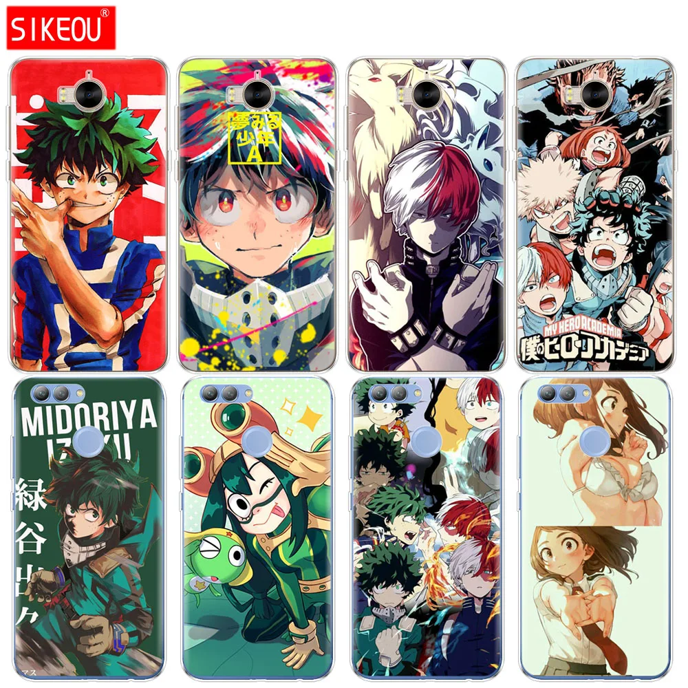 

Silicone phone Cover Case for huawei Y3 Y6 Y5 2 II 2017 nova 2s 2 LITE plus My Hero Academia Anime