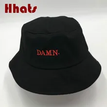 Que en la ducha mujeres hombres DAMN bucket hat hip hop algodón negro lo que pasa en la tierra pesca sombrero hombre mujer verano Panamá