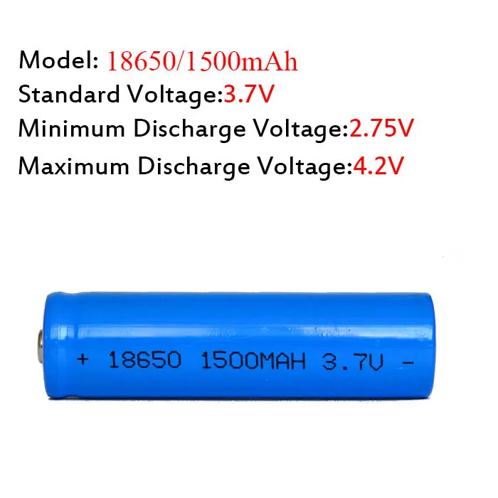 100 шт/партия 18650 1500mah3. 7 V аккумуляторная батарея для светодиодного фонарика