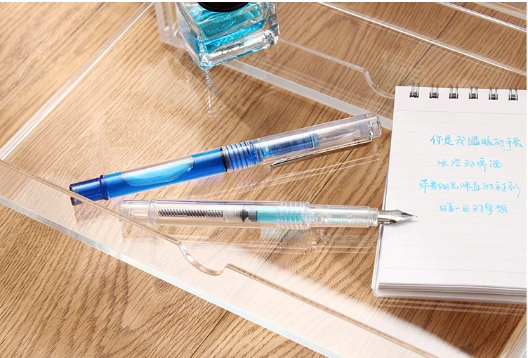 Luxury Fountain Pen School 0.5mm Ink Transparent Calligraphy Pen For Writing Stationery Office Supplies