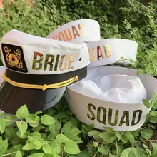 Изготовленные на заказ свадебные морские головные уборы для незамужней девушки Невеста капитан позволяет получить nauti матросские невесты команды шляпы подружки невесты стаканчики для вечеринки, подарков