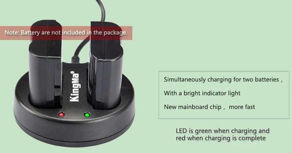 KingMa BM015-EL15 Dual USB зарядное устройство для EN-EL15 батарея камера батарея зарядное устройство для Nikon D600 D800 D800E D7000 D7100 V1 MH-25