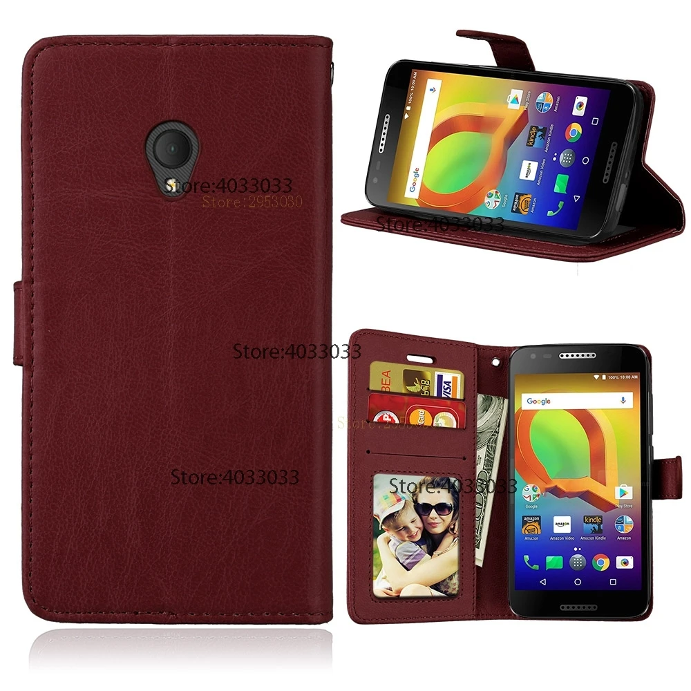 Флип чехол для Alcatel U5 5047 5047Y кошелек кожа обложка 5044D Ретро Стенд fundas
