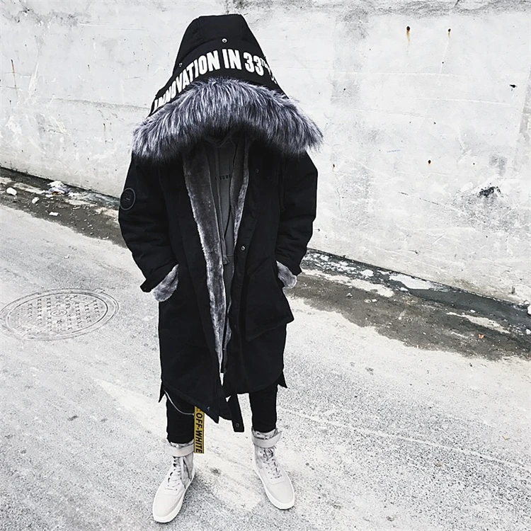 Удлиненное хлопковое пальто с капюшоном однотонное черное xxxtentacion Hood Мужская