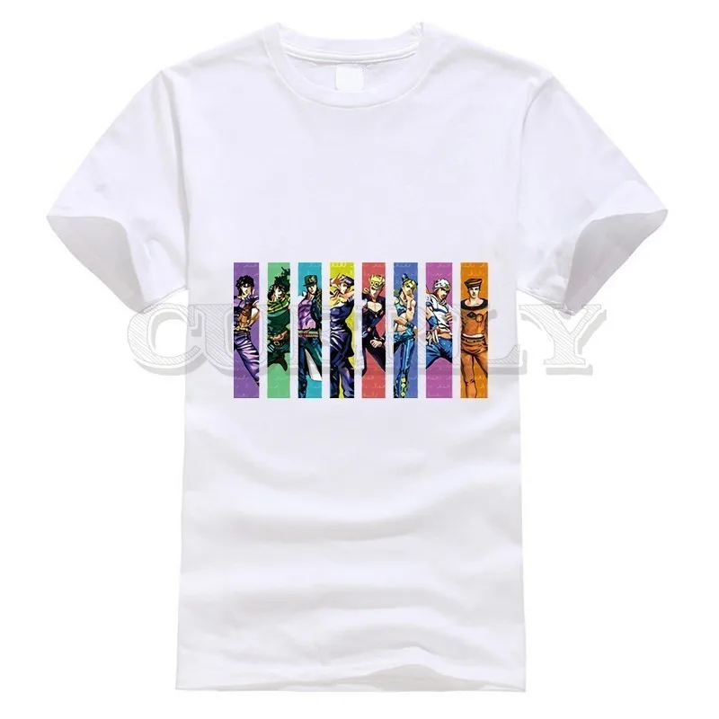 

2019 New T-shirt Jojo Bizarre Adventure Thsirt Large Size Japan Anime Cartoon Comics Summer Dress Men Tee Cotton Funny T Shirt