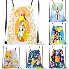 Пользовательские Сейлор Мун танец походная сумка на шнурке милый рюкзак дети ранец(черная спина) 31x40 см#180531-02-25