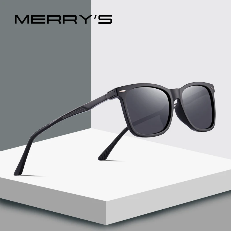 

MERRY'S DESIGN Men Square Polarized Sunglasses Male Eyewear Aviation Aluminum Legs UV400 Protection S'8130