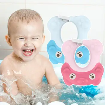 

Baby Bath Shower Products Care Children Plastic Shampoo Cap Adjustable Kids Waterproof Shampoo Shower Cap Toddler Bathing Hat