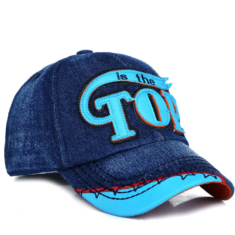 

1PC Cowboy Summer Caps Kids Letter Baseball Caps Children Cotton Adjustable Hip Hop Snapback Hats Sun Caps Gift For Boys Girls