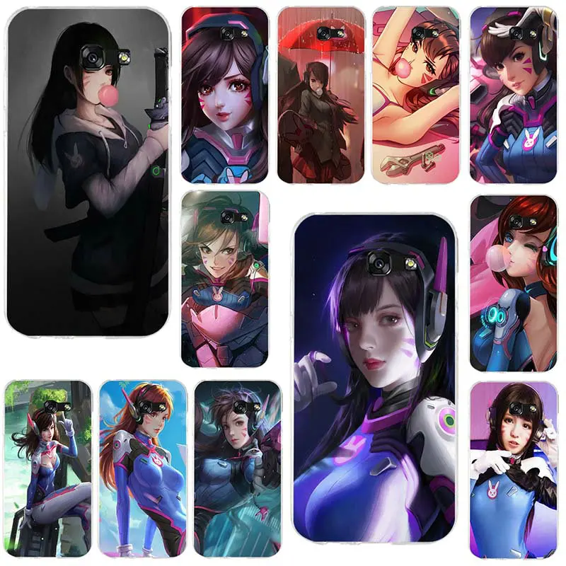 Dva Overwatchs Cute Artwork For Samsung Galaxy A3 A5 A7 J1 J2 J3 J4 J5 J6 J7 2016 2017 2018 Coque Shell Soft Mobile Phone Cases |