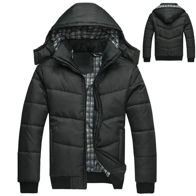 

2018 New Fashion Hooded Black Autumn Winter Jacket Men Warm Coat Parka Men