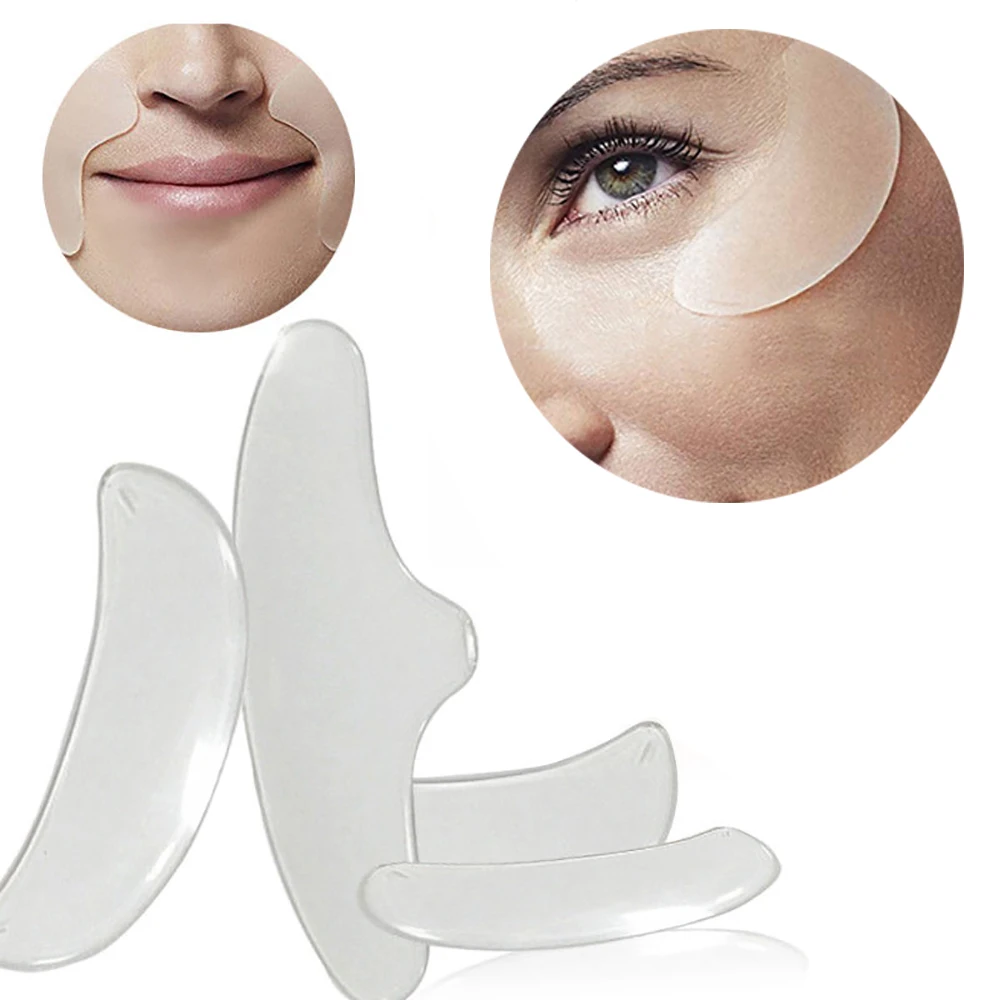 

5pcs Anti Wrinkle Face Eye Forehead Pad Patch Reusable Lifting Silicone Invisible Reducing Wrinkle Face Care Tool T Shape