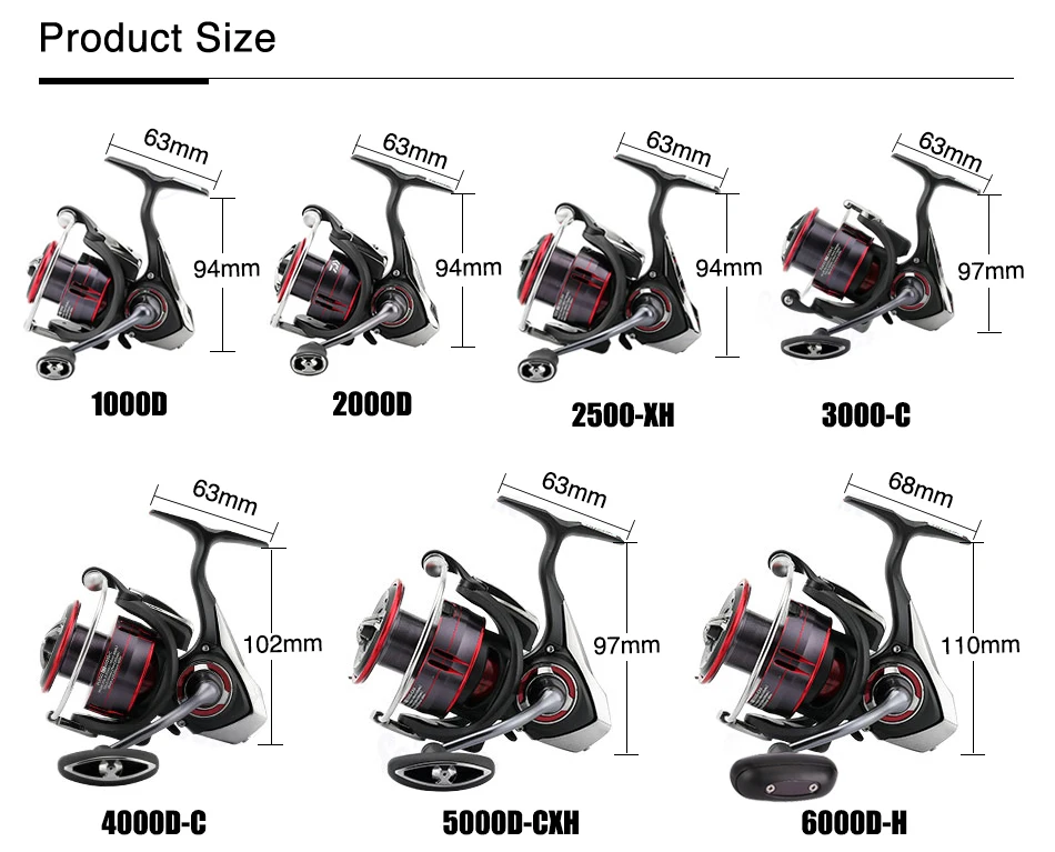 Daiwa FUEGO LT, катушка для спиннинга, 6+ 1 Шариковые Подшипники 5,2/5,3/6,2 Шестерни коэффициент 1000-6000 серии карбоновый светильник жесткая Рыболовная катушка