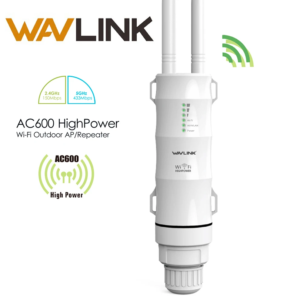 Wavlink AC600 27dBm Wifi Extender High Power Outdoor Wifi Repeater 2.4G/150Mbps +5GHz /433Mbps Wireless Wifi Router with AP WISP Wavlink AC600 27dBm Wifi Extender High Power Outdoor Wifi Repeater 2.4G/150Mbps +5GHz /433Mbps Wireless Wifi Router with AP WISP