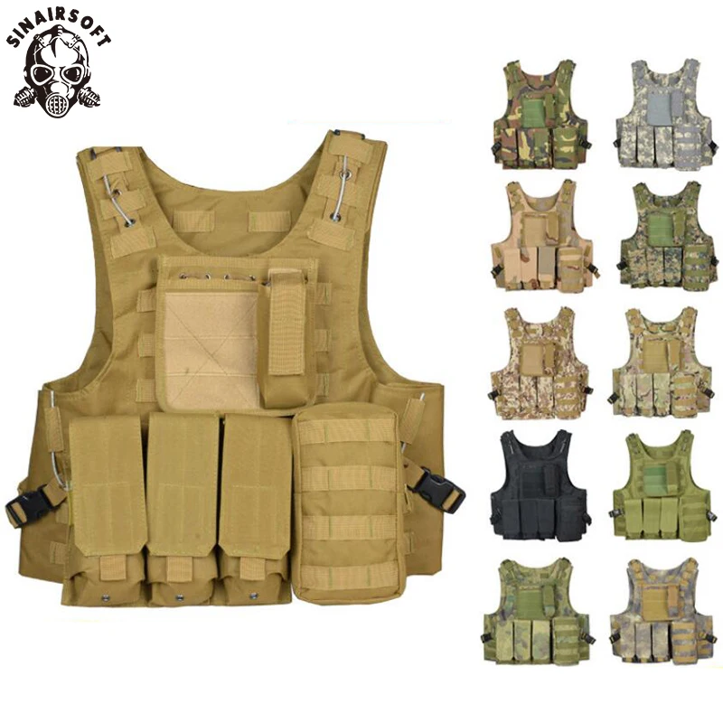 

Tactical Vest Amphibious Battle Military Molle Waistcoat Combat Assault Plate Carrier Vest Hunting Protection Vest Camouflage