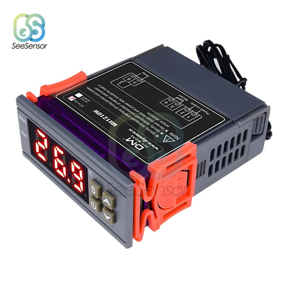 MH1210W 12V 24V 110V 220V цифровой регулятор температуры, регулятор термостата, контроль температуры-50~ 110 градусов Цельсия, NTC датчик