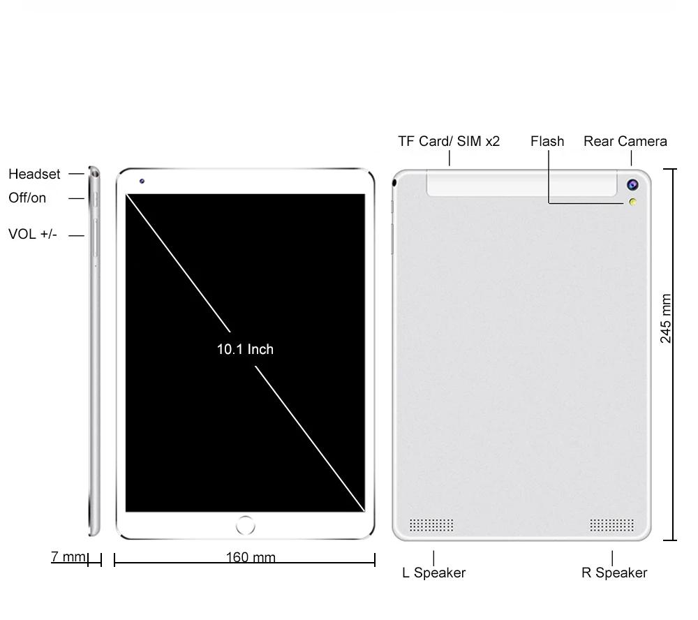 Новинка, 10 дюймов, планшет, PC, 4 аппарат не привязан к оператору сотовой связи Octa Core 6 ГБ Оперативная память 64 Гб Встроенная память 1280*800 ips 8MP