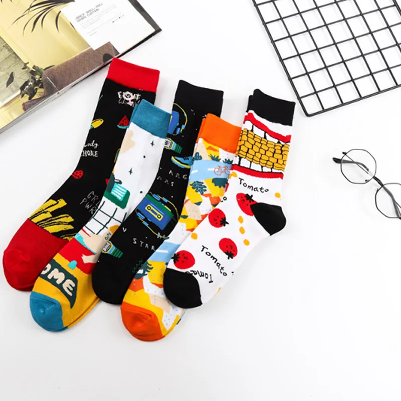 

2019 Woman Funny Socks Cotton Breathable harajuku calcetines Korean Style Women Warm Sock Personality New Design Cute meias