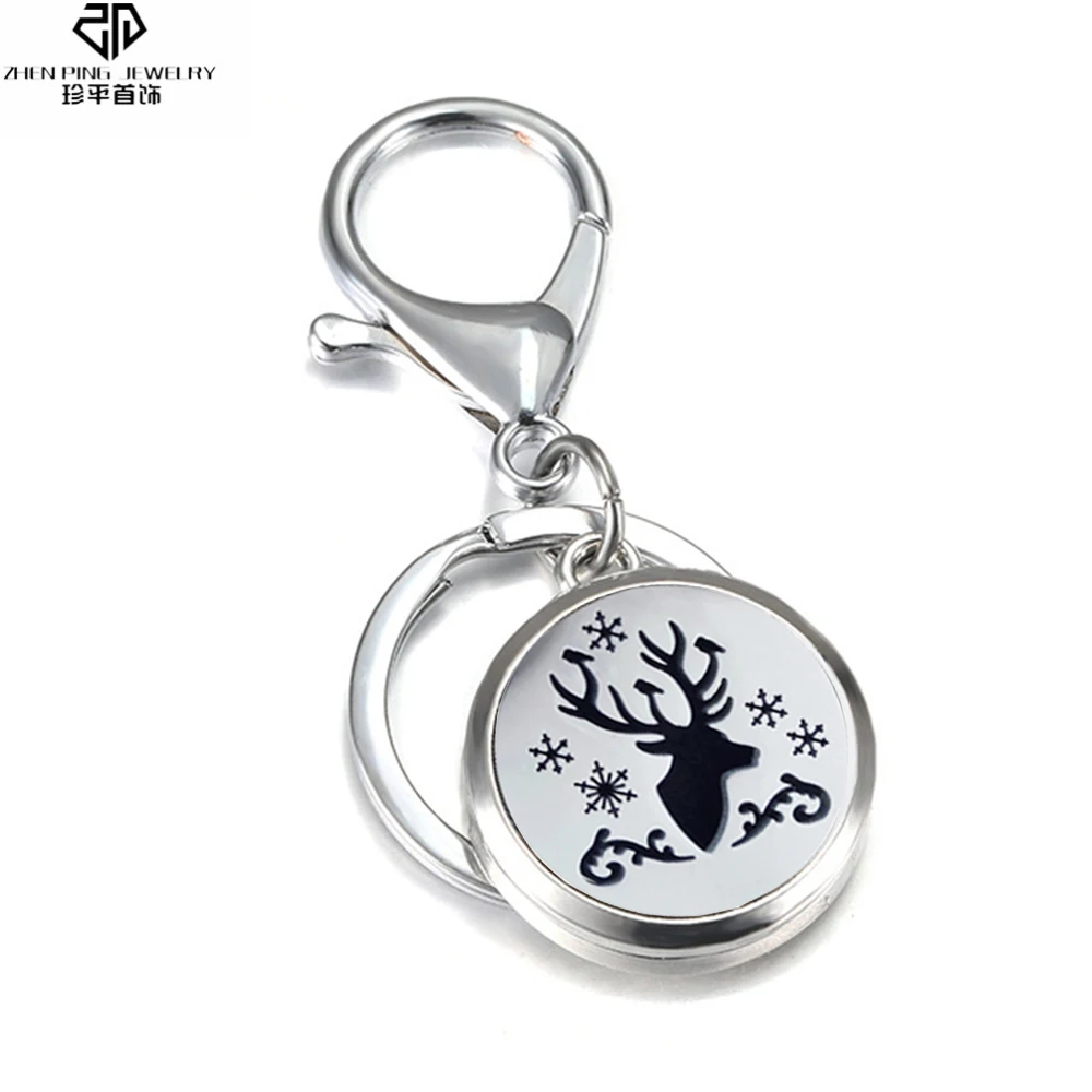 

Animal Essential Oil Diffuser Locket Keychain Stainless Steel Perfume Jewelry Christmas Aromatherapy Diffuser Key Chain