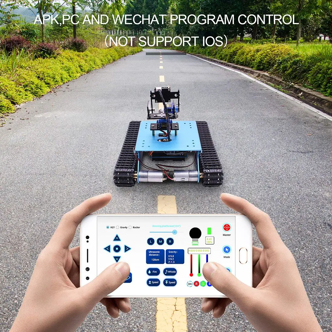 Raspberry Pi Tank Smart DIY программируемый робот-игрушка комплект WiFi беспроводная видео детская игрушка совместимый RPI 3B/3B+(без Raspberry Pi