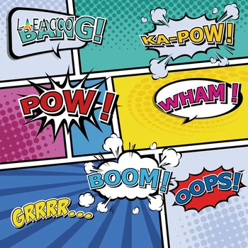 

Laeacco Comic City Superhero Poster Background Photographic Seamless Stitching Scene Child Photography Backdrop For Photo Studio