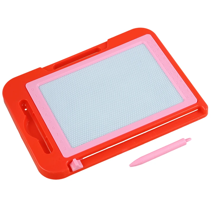 Red Pink Plastic Frame Magnetic Writing Drawing Board