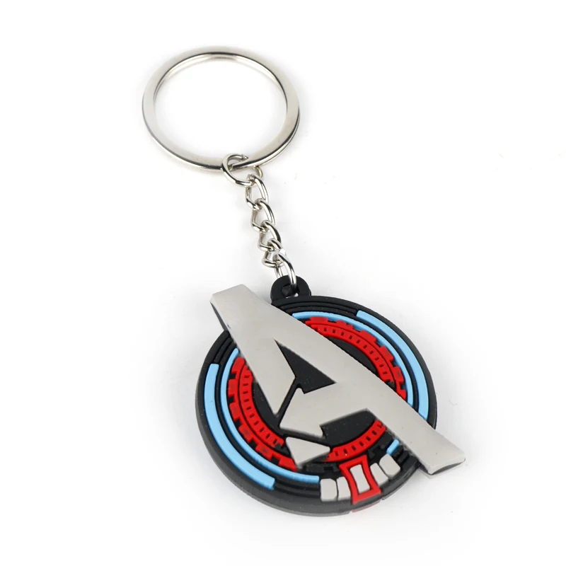 

PVC Movie Marvel Comics The Avengers Keychain A Logo Pendant Keyring Car Key Chain Accessories Key Chains Women men Fans