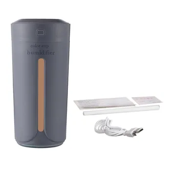 

230ML Mini Cup Shape Air Humidifier ABS USB Charging Air Moistener Noiseless Colorful Night Light Mist Maker For Car Home DC 5V