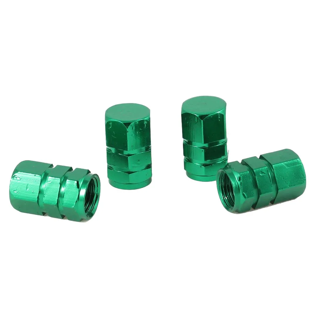 4 Pcs Car Green Alloy Hex Type Tire Wheel Stem Valve Cap 17mmx10mmin