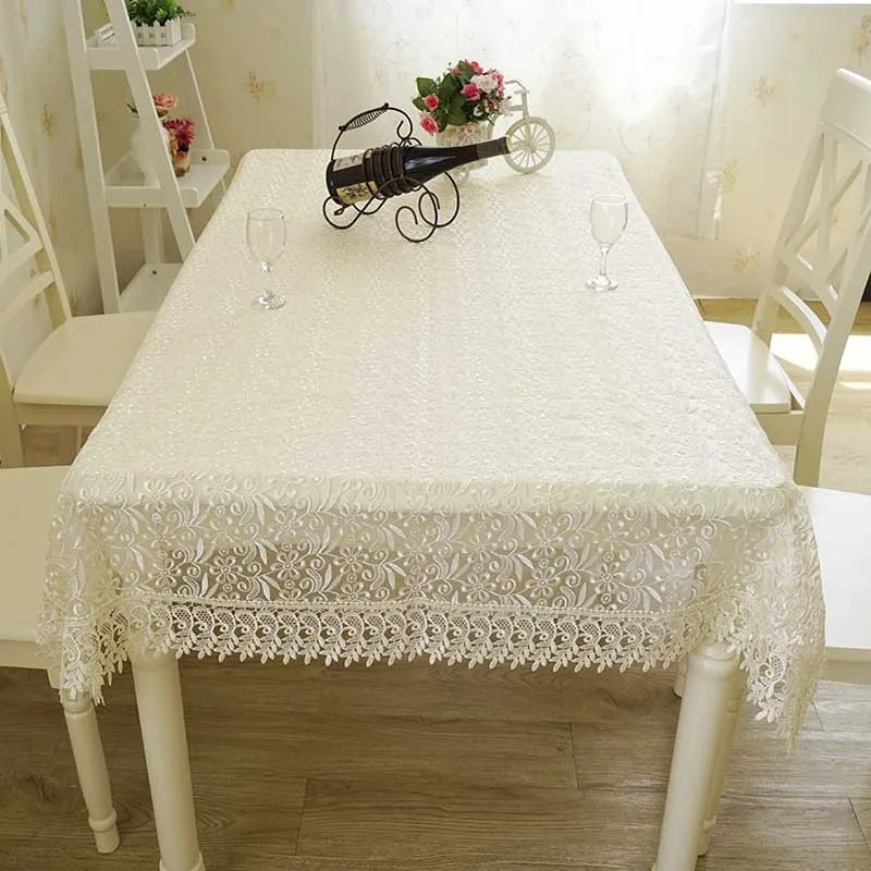 

Lace Tablecloth For Wedding Party Table Cover Dining Home Lace White Table Cloth Decoration Towel Mantel Mesa