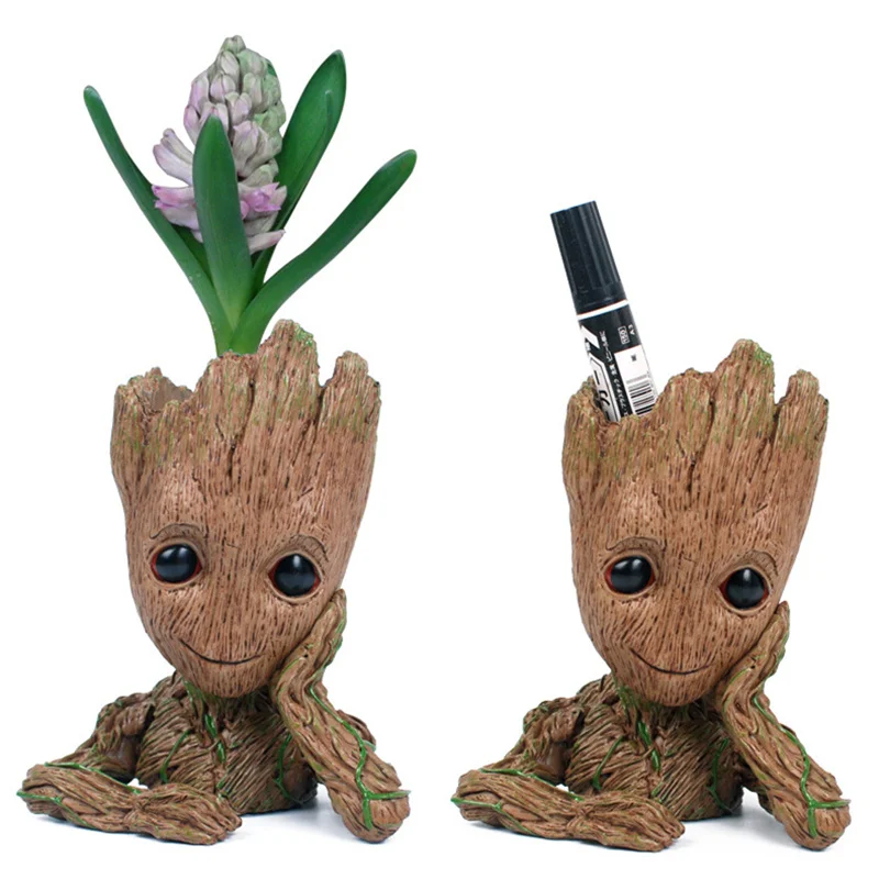 

16cm Tree Man Baby Action Figure Grootted Dolls Penholder Grunt Guardians of The Galaxy 2 Model pen pot and flower pot Toys