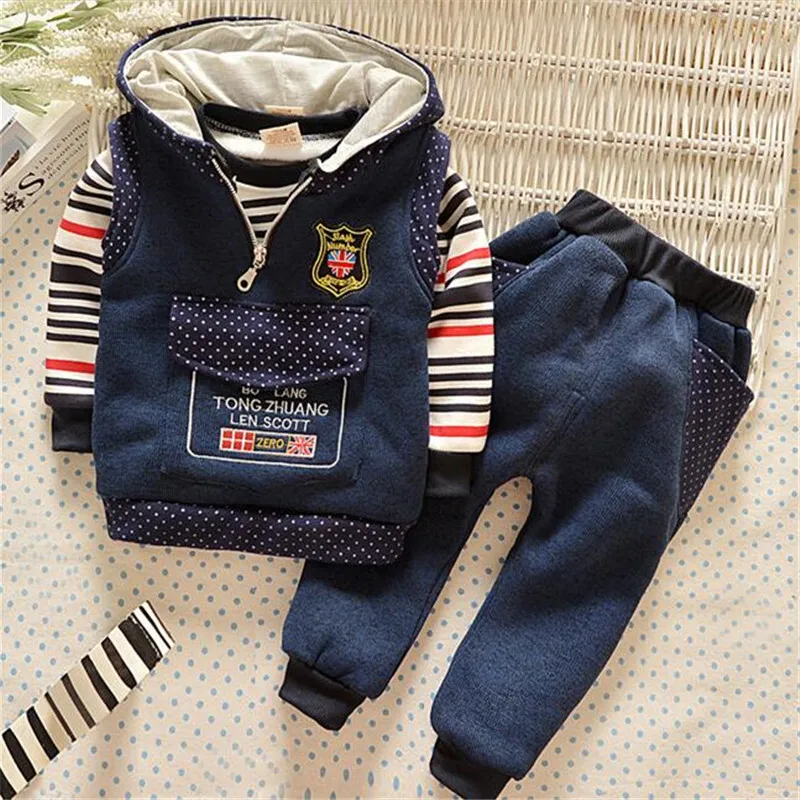 Autumn/Winter Baby Boy Clothing Sets children Warm clothes set Kids