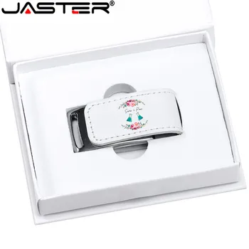 

JASTER Custom Logo For Gifts 2.0 Flash Pen Drive 32GB 4GB 8GB 16GB Pendrive Leather Usb+white Box (Over 10pcs Free Logo)