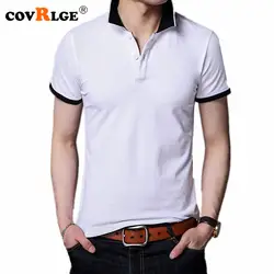 Covrlge новая короткая рубашка-поло мужская брендовая одежда простая повседневная Лоскутная мужская Homme летние рубашки поло MTP128