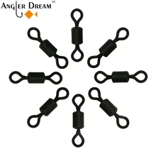 AnglerDream матовый черный длинный корпус Карп Рыболовный Поворотный Размер 4(UK Размер 8) Карп Рыболовный поворотный Вертлюг