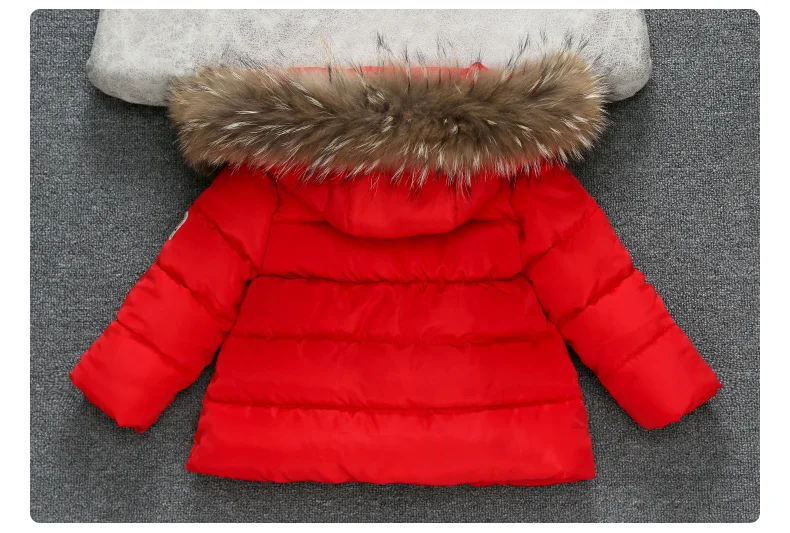 Новая детская зимняя одежда с капюшоном, пальто для маленьких мальчиков и девочек, зимняя одежда, пуховая хлопковая теплая верхняя одежда, пальто с меховым воротником