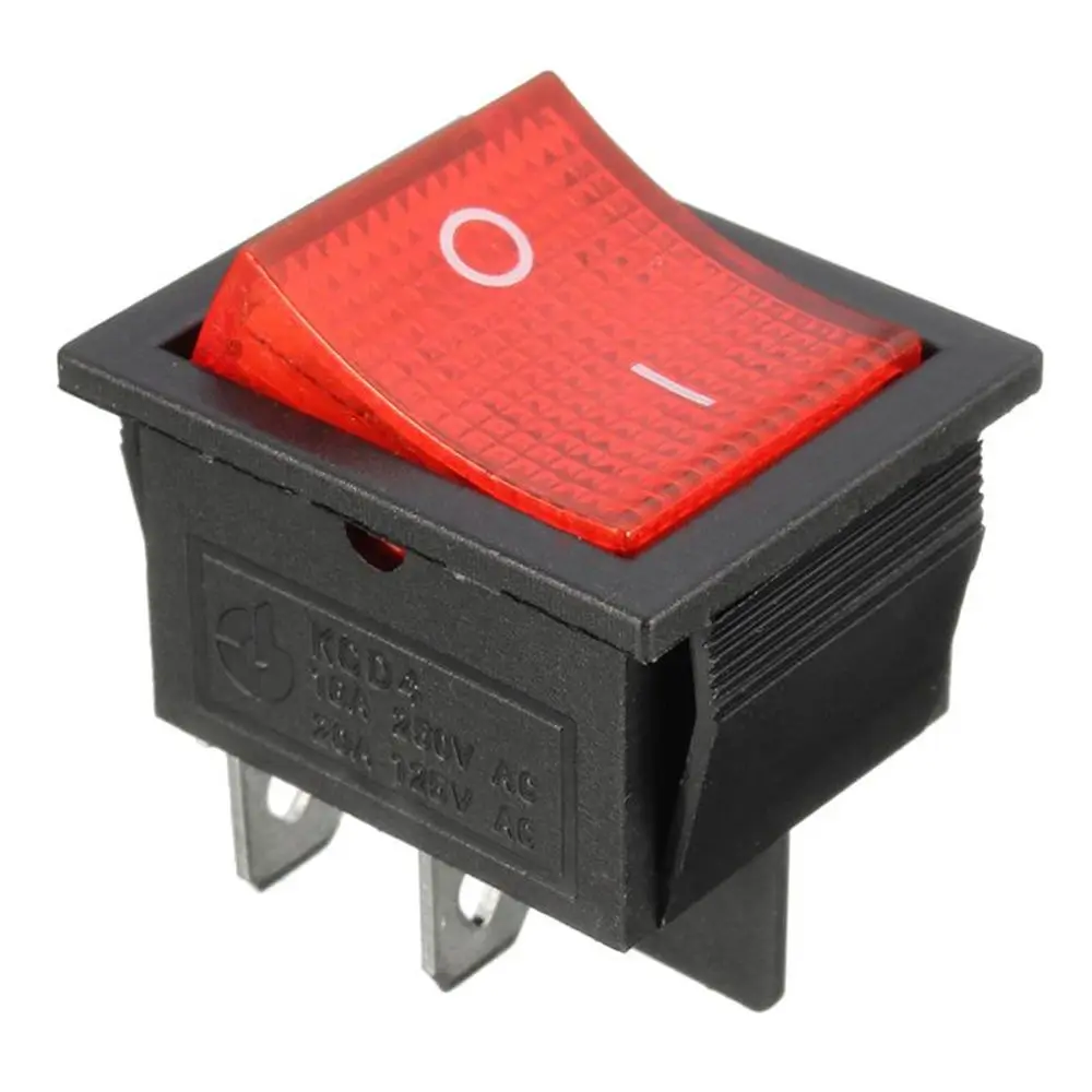 

1 pc Latching On/Off Boat Rocker Switch Power Switch I/O 4 Pins With 15/20A 250/125VAC KCD4 2 Colors Hardware Tools Switches