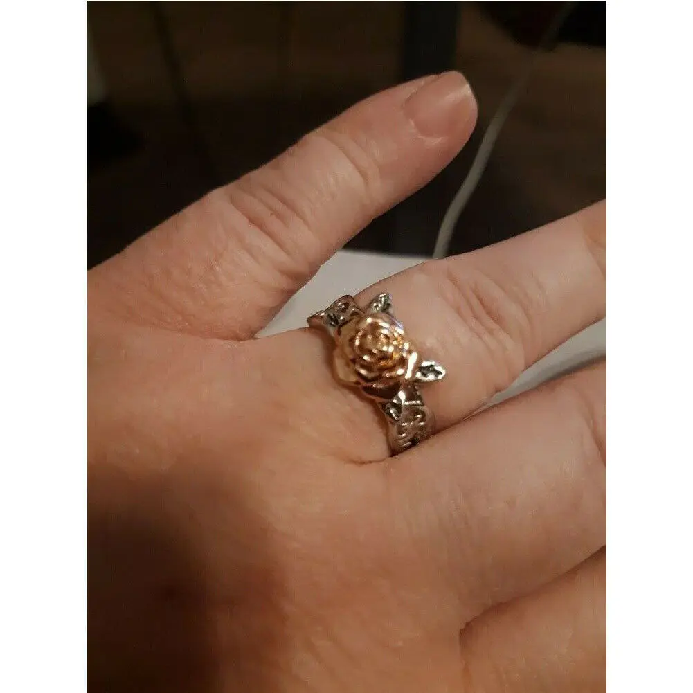 Новое Женское модное повседневное серебряное кольцо с цветами 14 k цветок из