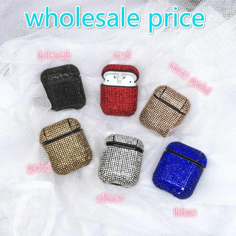 

Diamond Bling Glitter Bluetooth Wireless Earphone Case Protective Cover Accessories for Airpods 1 2 Charging Box wholesale pric