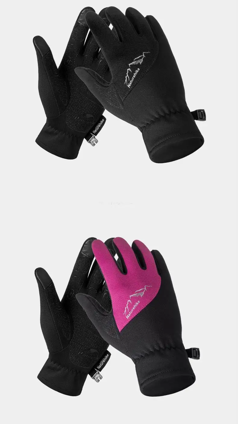 Naturehike тонкий сенсорный экран пять пальцев перчатки мягкие Лоскутные спортивные флисовые перчатки Комплект для пешего туризма вождения Велоспорт зима весна