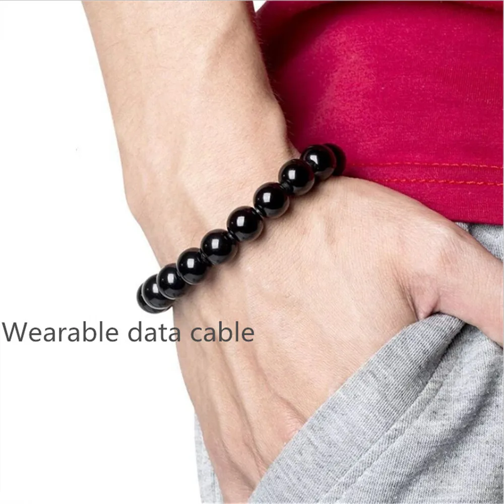 Kuyia USB كابل الخرز سوار ل فون X 8 7 6 5 6 زائد 5 ثانية ثانية مايكرو USB الحبل USB نوع C تهمة كابل ل الروبوت-(5 قطعة/الوحدة)