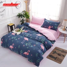 Sisher 3D Printing flamingo Duvet Cover set Cartoon with Pillowcase Single Double Queen king Size Comforter