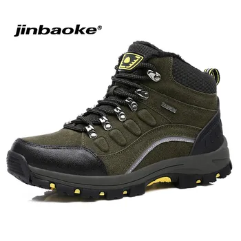 

Winter Men Hiking Shoes Warm Fur Waterproof Women Boots Outdoors Mountain Climbing Camping Shoes High Top Trekking Sneakers
