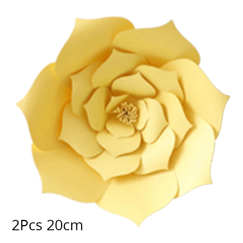 WEIGAO 2 шт 20 см бумажное украшение для свадьбы цветы сделай сам день рождения Искусственный цветок для дома детская комната фон украшение принадлежности - Цвет: yellow-B